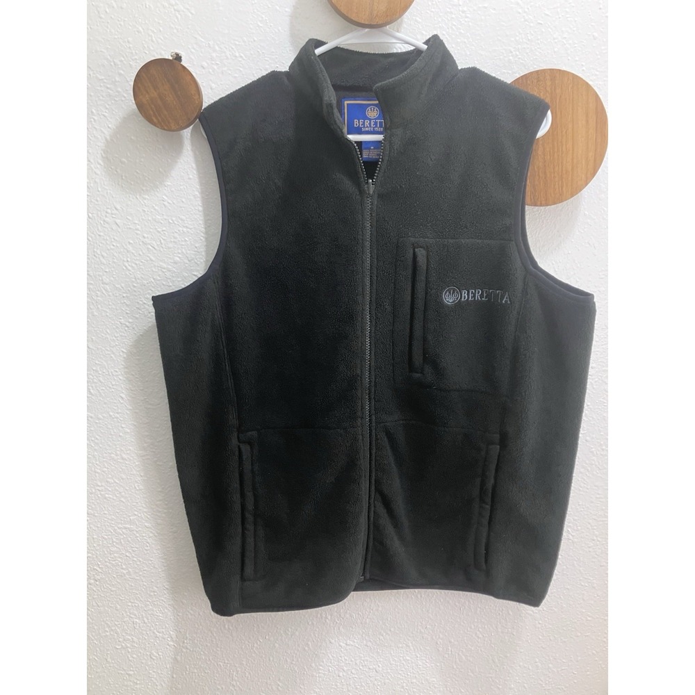Beretta Vest Mens Black Fleece Full Zip Outdoor Hunting Casual Medium